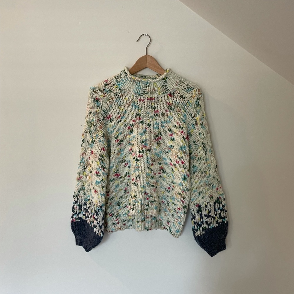 Anthropologie funnel neck balloon sleeve sweater